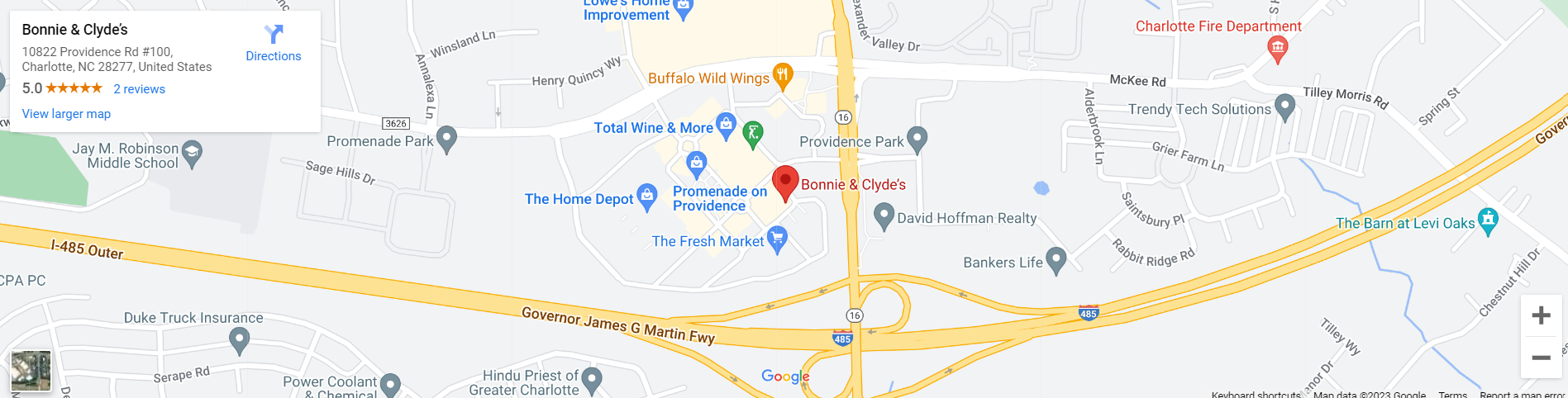 A map showing the location of a business.